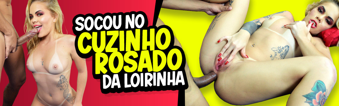 Socou no cuzinho rosado da loirinha