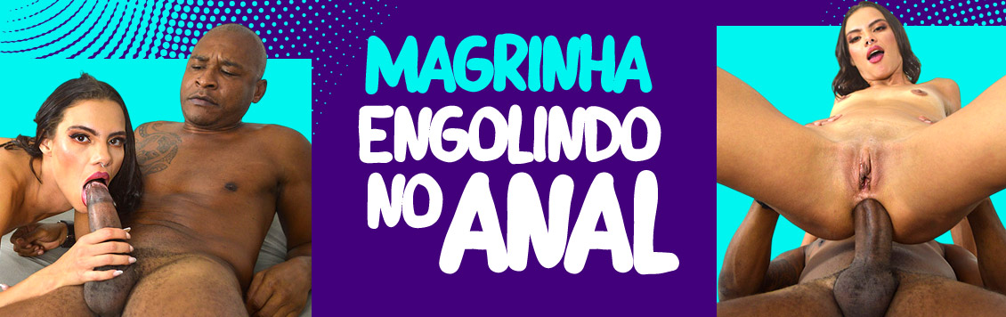 Magrinha engolindo tudo no ANAL